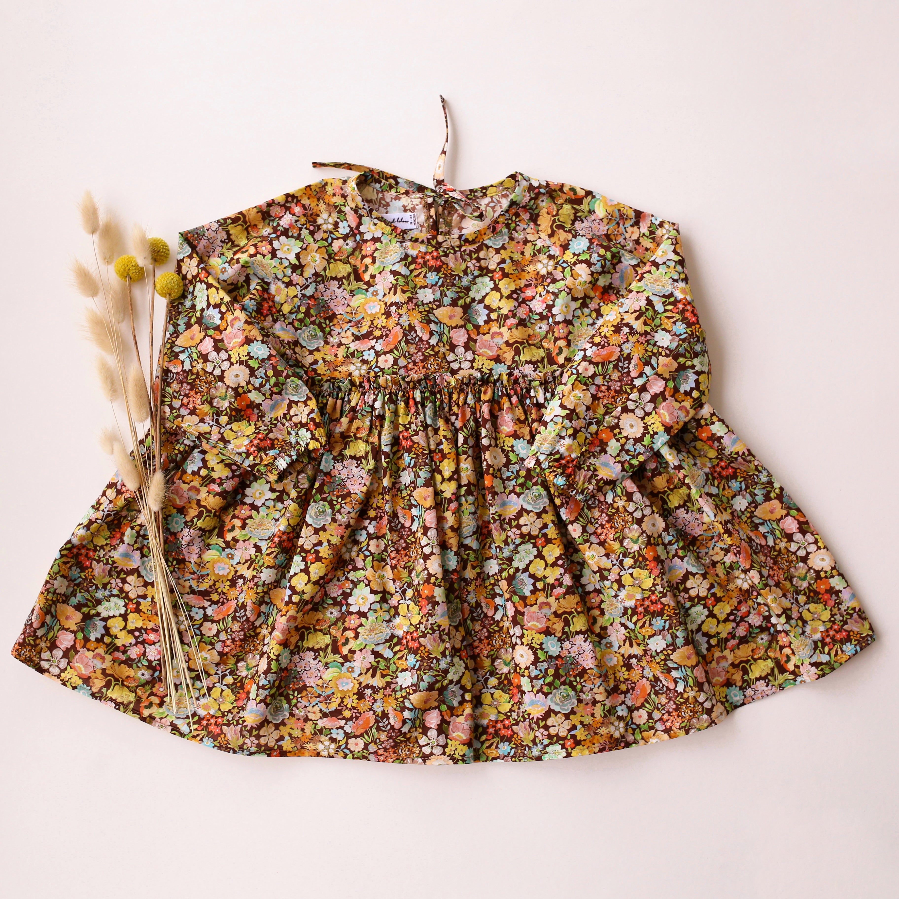 Classic Meadow Long Sleeve Tie Back Dress