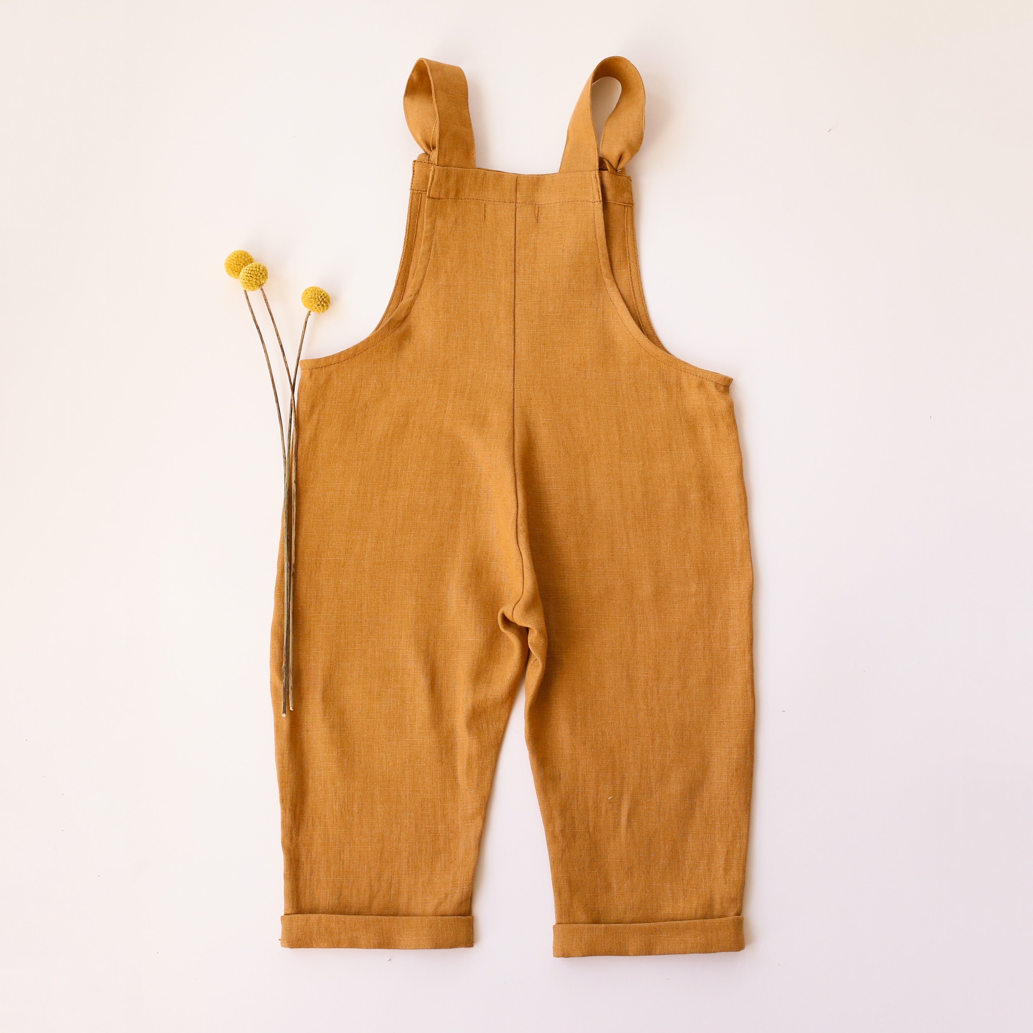 Mustard Linen Dungarees – Dannie and Lilou