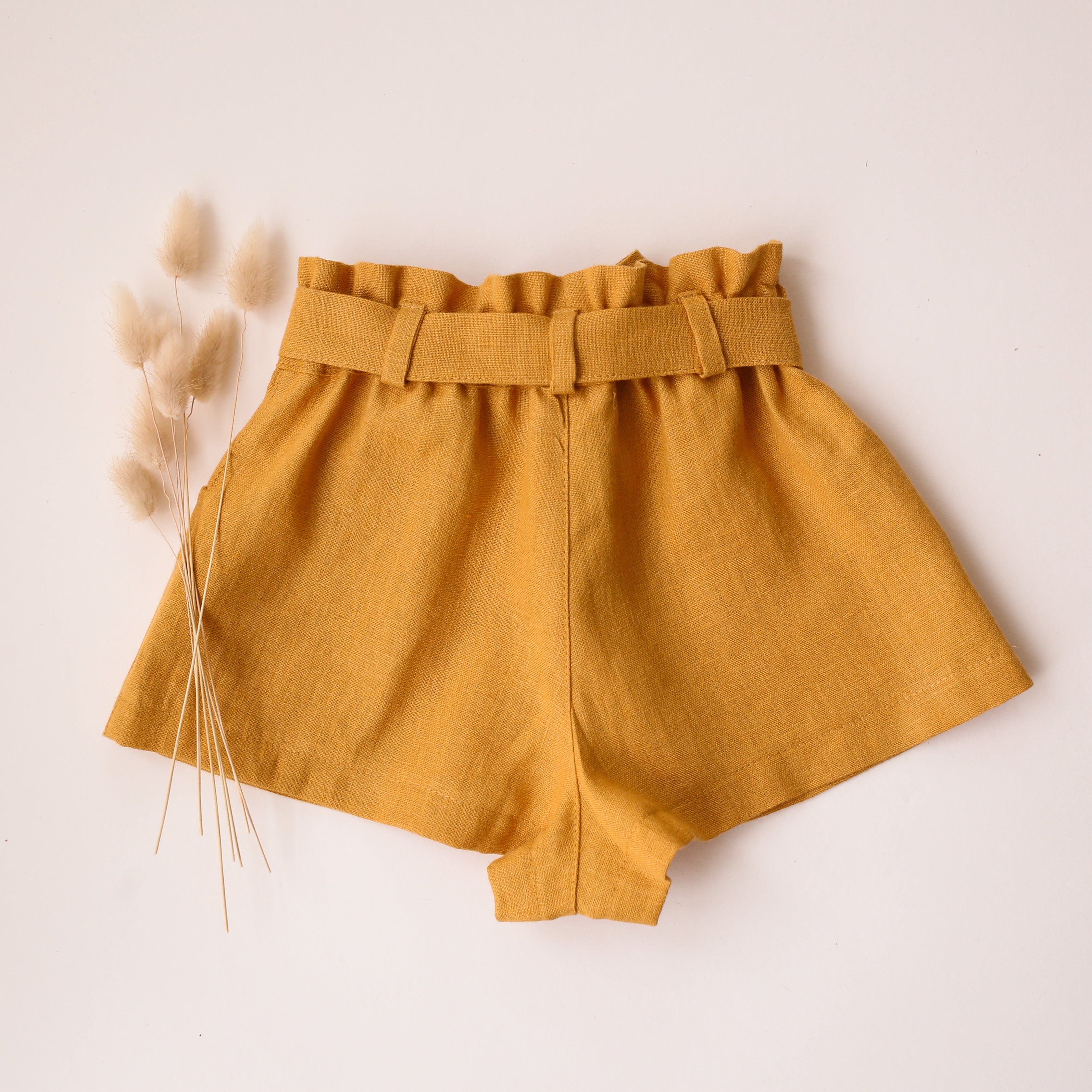 Amber Linen Paperbag Shorts