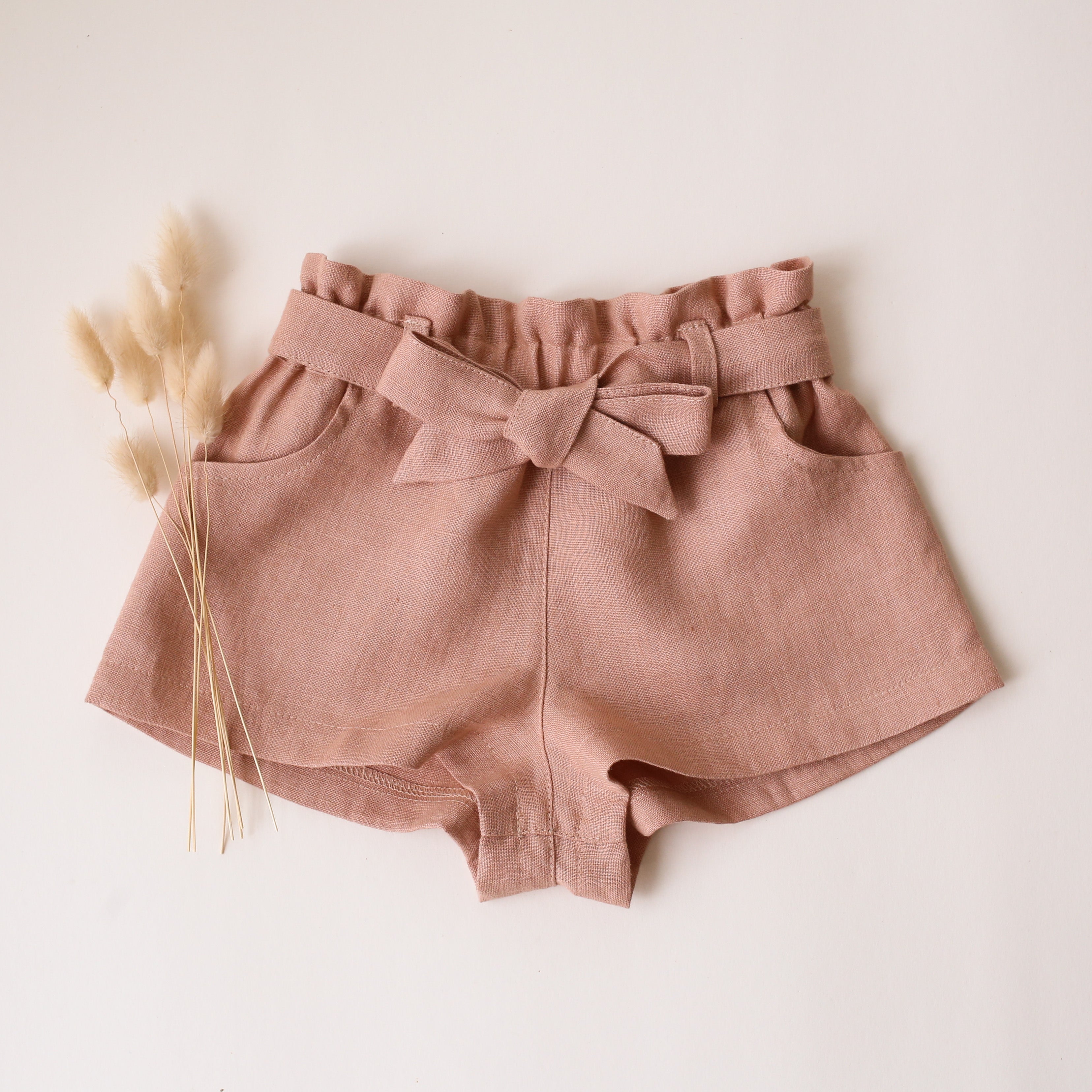 Clay Linen Paperbag Shorts