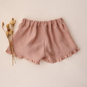 18-24 months - Blush Linen Tulip Shorts