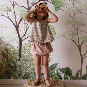 Rose Smoke Linen Bubble Shorts