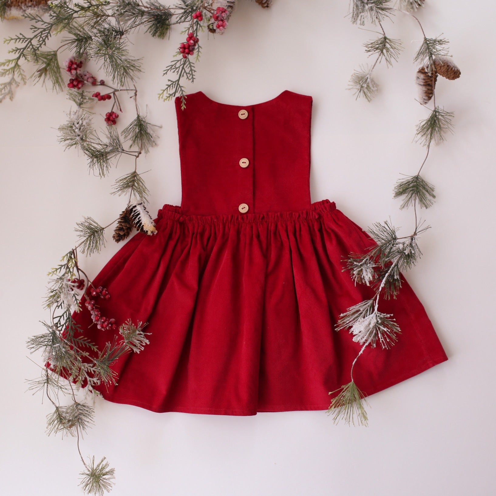 Strawberry Corduroy Pinafore Dress