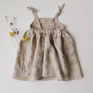 Field Florals Linen Sundress with Ties