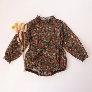 Long Sleeve Frills Bubble Onesie in Cooper Dance Liberty Print