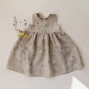 6-12 months - Field Florals Linen Dress with Cutout Back