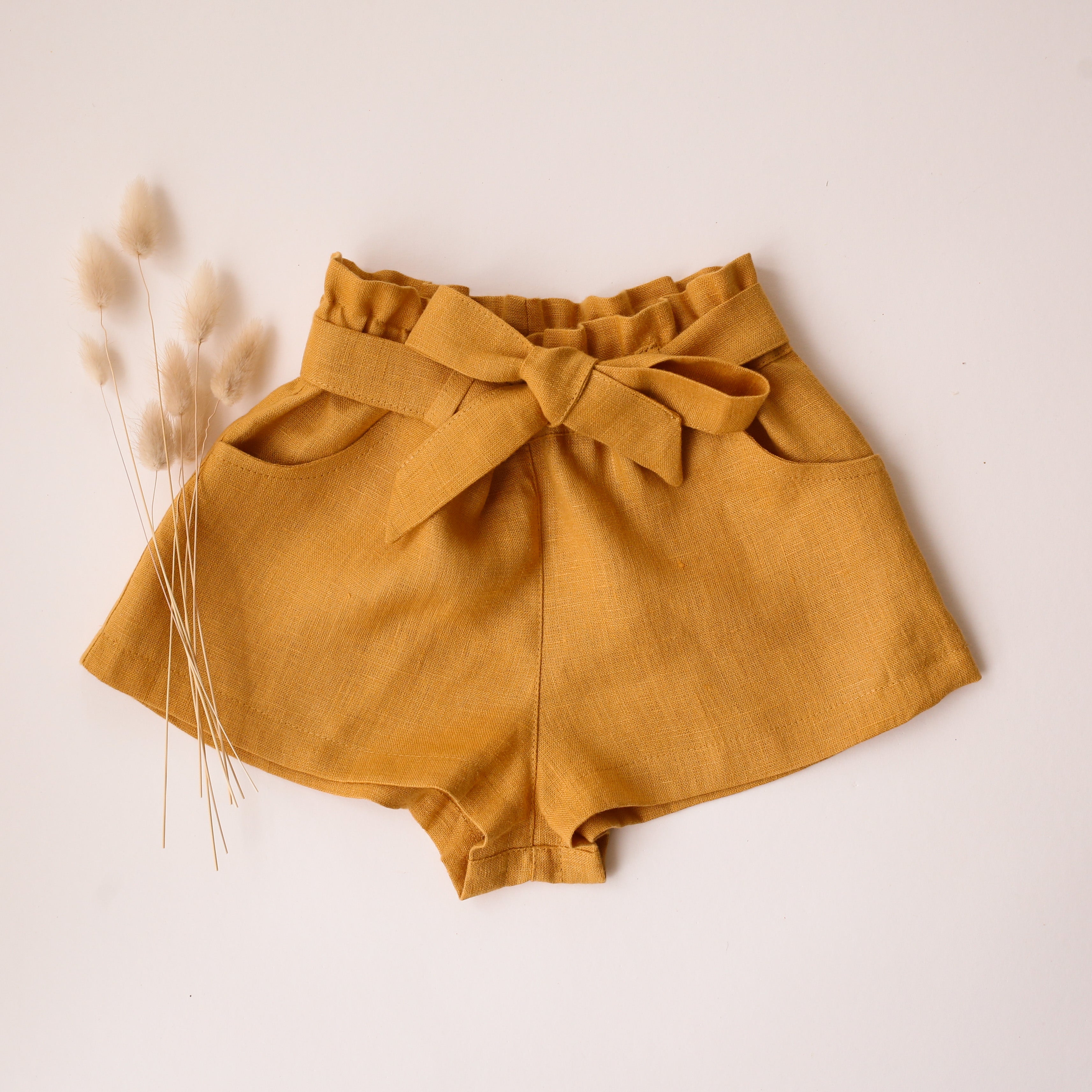 Amber Linen Paperbag Shorts