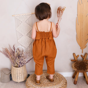 Orchid Pink Linen Summer Flounce Romper
