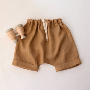 Latte Linen Harem Shorts